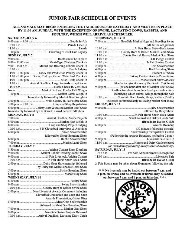 Adams County Fair Schedule 2024 Schedule Verla Jeniffer